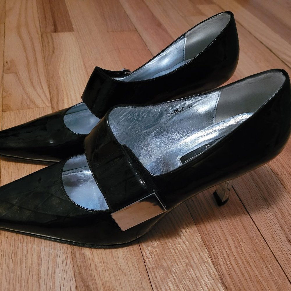 Fantasy Collection.  Size 8.  Dark Iridescent Patent Leather.